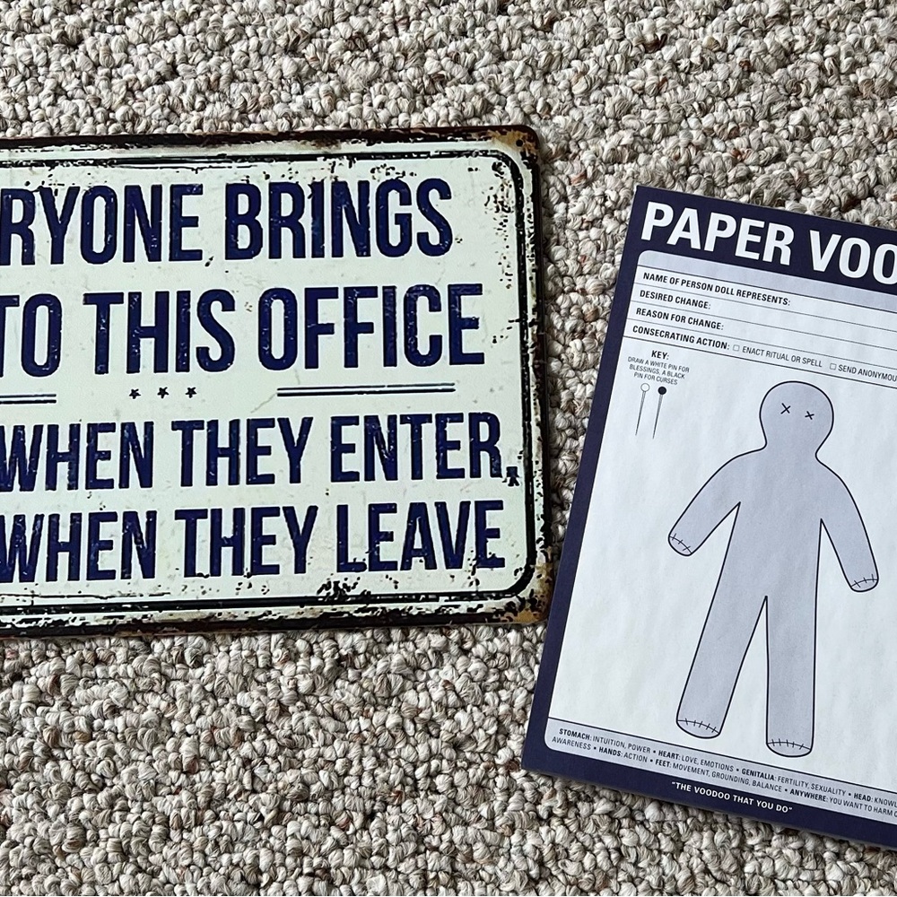 Office Sign - Cream and Black